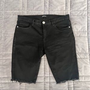Nasty Gal Black Denim Bermuda Shorts